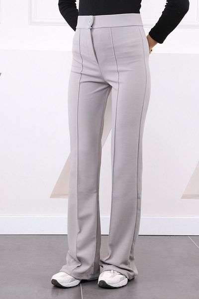 İmajButik Light Gray Grass Lycra Spanish Leg Trousers