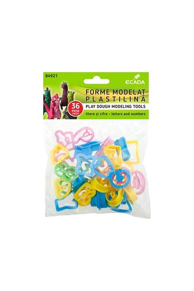 Ecada Plasticine Modeling Shapes 36 Letters And Numbers
