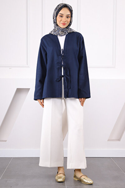 İmajButik Синій кімоно з переднім зав'язуванням