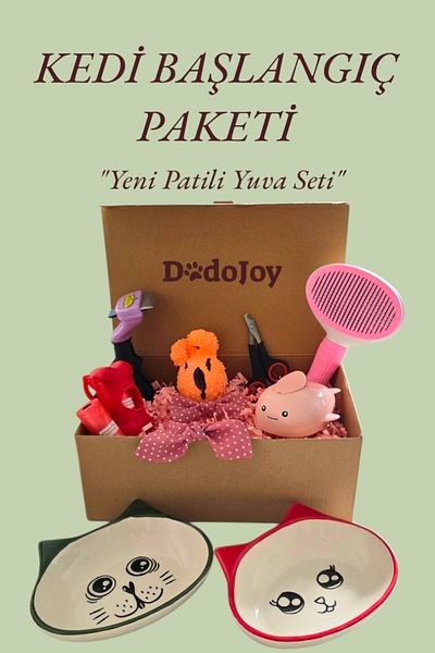 DodoJoy Cat Starter Pack Cat Grooming Kit Toy Set Cat Leash Pet Grooming Kit