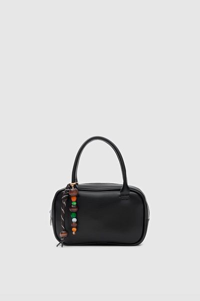 Shule Bags Mini geantă ovală de mână și crossbody cu accesorii Pra Negru