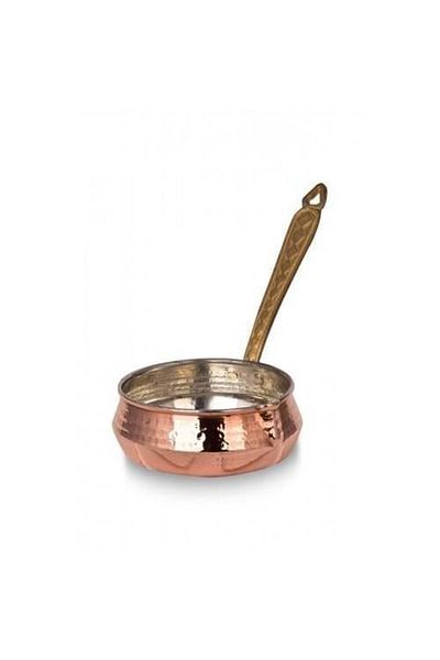 Tanemce Salsa Sauce Bowl 13.5 cm Brass Handle Machine Forged Red Copper Sauce Bowl