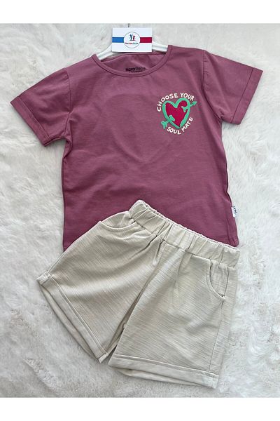 nazar baby Heart Printed Girl's Set