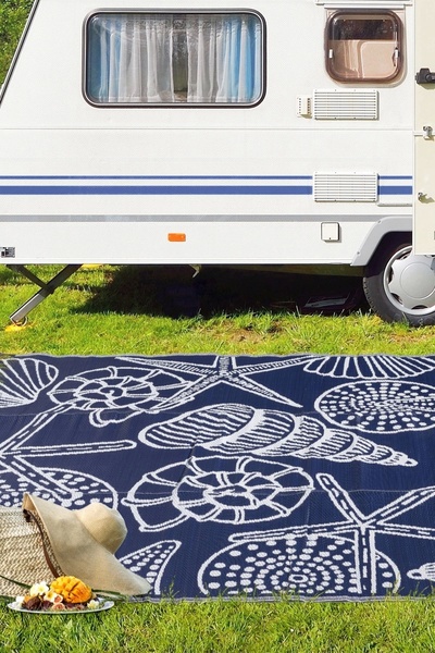 SİMEREV HALI HOME CONSEPT Plastik Halı Katlanabilir Çift Taraflı Plaj Kamp Piknik Balkon Hasır Mat Savan Karavan Halısı Kilim