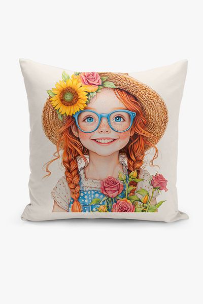 Filamente Double Sided Digital Printing Throw Pillow Cover Kids Room Girl Patterned