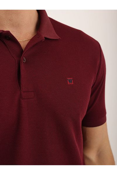 WKM Men's Regular Fit Polo Neck Wafil Basic T-Shirt