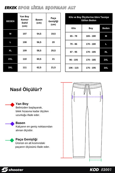 Shooter Sportswear Ανδρικό μαύρο φερμουάρ με τρεις τσέπες, χαλαρή κλασική φόρμα παντελονιού