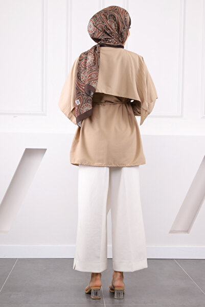 İmajButik Πουκάμισο με λαιμόκοψη με λεπτομέρεια βιζόν