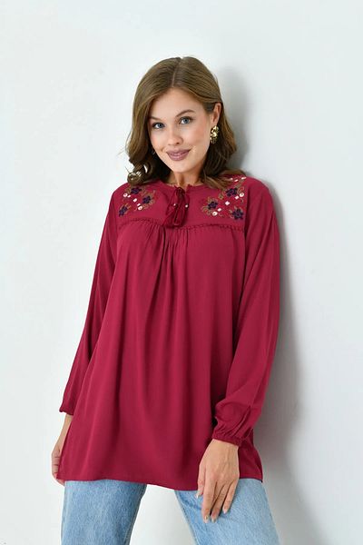 LİFERA Lifera Şile Fabric Embroidered Mother Blouse