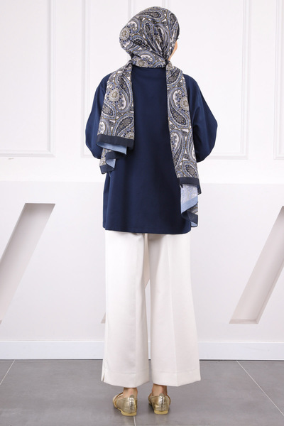 İmajButik Синій кімоно з переднім зав'язуванням