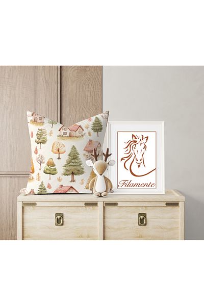 Filamente Double Sided Digital Printing Throw Pillow Cover Children's Room Home Patterned