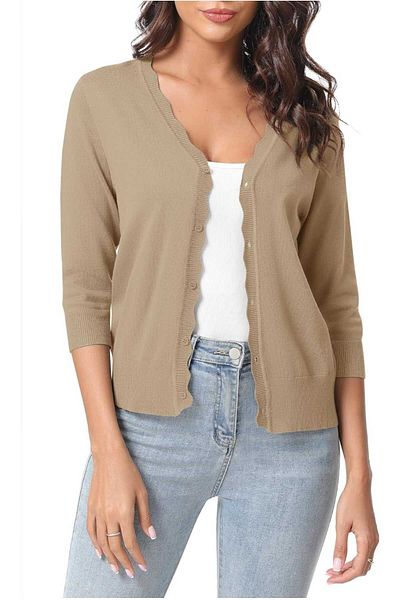 youknitwear you Cardigan de tricotaj cu vant