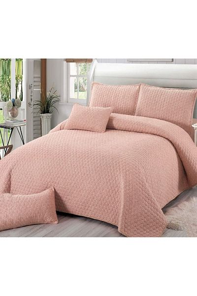 CHIRASO CHIRASO Duvet Cover Set, 5 Pieces, Cotton, 220x240 cm, 4 Pillowcases, powder pink