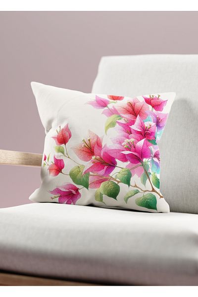 Filamente Double Sided Digital Printing Throw Pillow Cover Floral Pattern