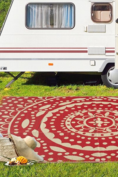 SİMEREV HALI HOME CONSEPT Plastik Halı Katlanabilir Çift Taraflı Plaj Kamp Piknik Balkon Hasır Mat Savan Karavan Halısı Kilim