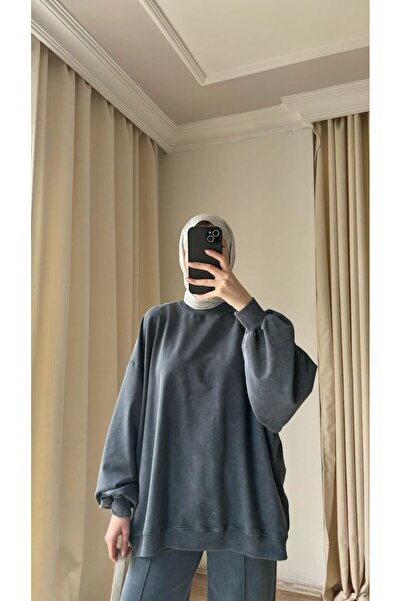 Suede Style 9033-9034 - Şık Rahat 2 Iplik Soft Yıkama Salaş Kadın Takım