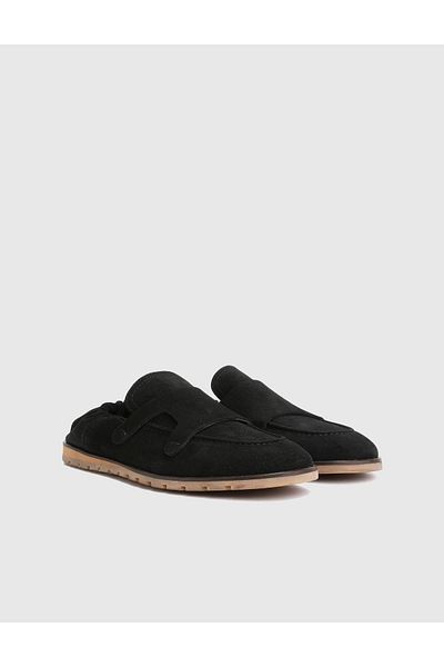 İLVİ Crawley Suede Leather Black Men's Loafer Shoes