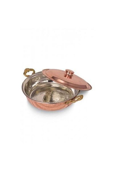 Tanemce Beyoğlu Covered Pan 27 cm Hand Forged Red Copper Pan