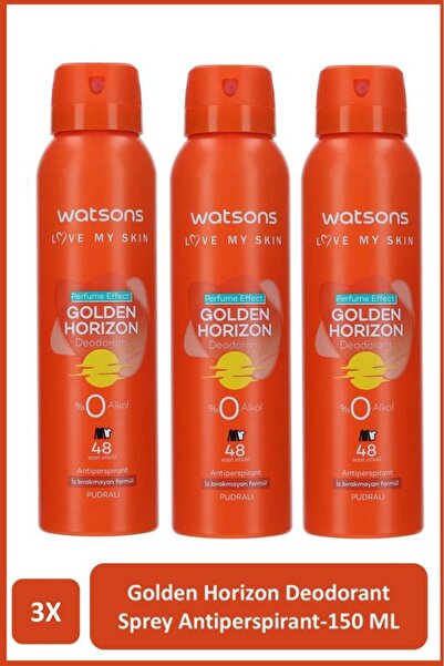 Watsons Golden Horizon Deodorant Sprey Pudralı 3x150ml