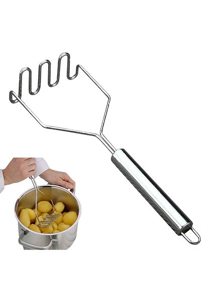 ALMUFARREJ Potato Masher, Stainless Steel Heavy Duty Metal Potato