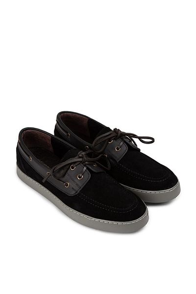 Deery Γνήσια Suede Black Marine Casual Ανδρικά Παπούτσια