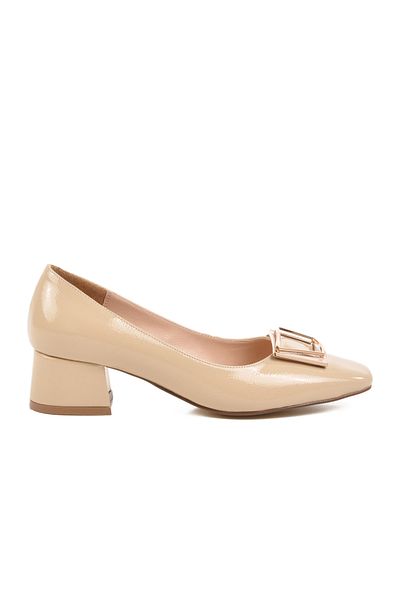 AYAKMOD Beige Patent Leather Women's Evening Dress Shoes 704144 Z