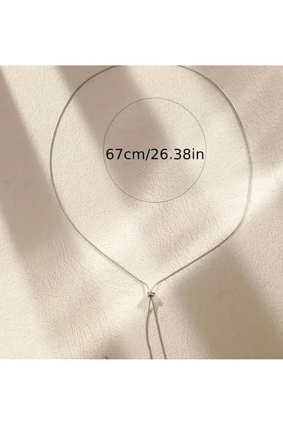 Eylülün Takısı Women's Silver Color Chain Y Necklace