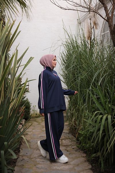 Wovi Σετ αθλητικής φόρμας Hijab - Γιακάς με φερμουάρ, Γυναικείο