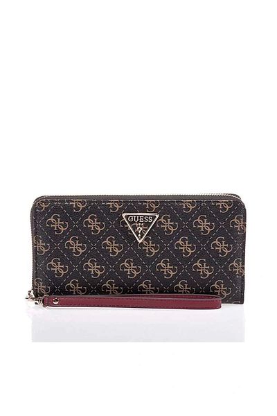 Guess Портфейл Laurel Slg Check Organizer за жени, кафяв, Swqe8500163-bnl