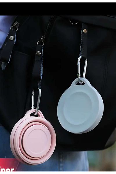 ÇEÇEN HOME Silicone Folding Cup Convenient and Multi-Purpose Water Cup with Hanging Buckle Silicone Lid