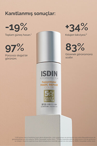 ISDIN Fotoprotector Fusion Water Magic Repair Color Spf 50 50 ml Onarıcı Renkli Yüz Güneş Kremi