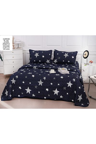 CHIRASO CHIRASO Microfiber Quilted Duvet Set, 3 pieces, Duvet 220x240cm, 2 Pillowcases, with print
