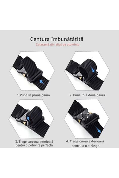 varioshop Curea tactica pentru barbati VarioShop®, Reglabila, Rezistenta la abraziune, Material textil, 119 c