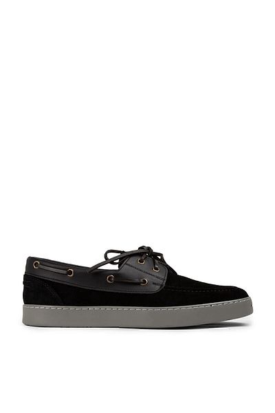 Deery Γνήσια Suede Black Marine Casual Ανδρικά Παπούτσια