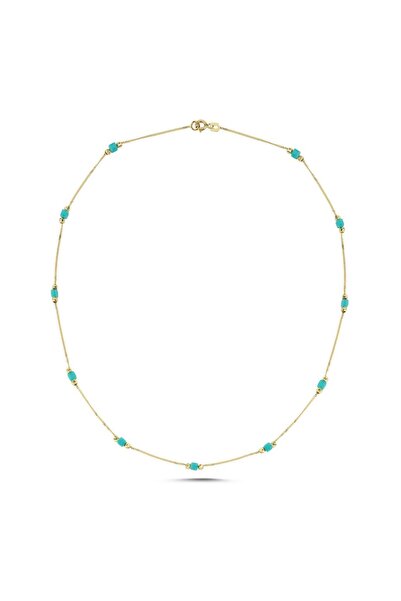 Koçak 14 Ayar Renkli Taşlı Altın Kolye