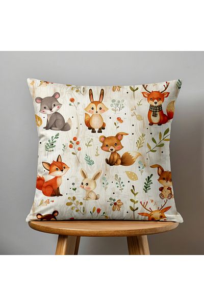 Filamente Double Sided Digital Printing Throw Pillow Case Kids Room Animal Pattern