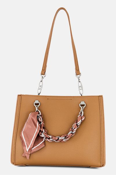 Sisley Women Brand Logo Shoulder Bag, Brown