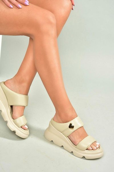 Fox Shoes U 312254509   Beige Thick Soled Women's Slippers