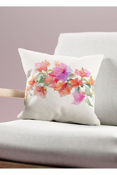 Filamente Double Sided Digital Printing Throw Pillow Cover Floral Pattern