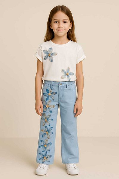 gigigiyim Daisy Detailed Girl's Suit Blue