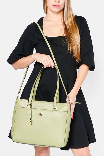 Michael Kors Women Brand Logo Shoulder Bag 34 L x 28 H x 10 W cm, Sage Green