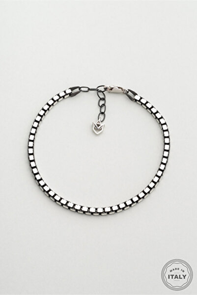 So CHIC... İtalyan Rutenyum Kaplama Gümüş Erkek Bileklik