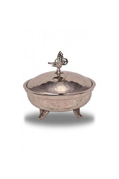 Tanemce Defne Sugar Bowl 14 cm Hand Forged Nickel Sugar Bowl