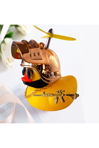 Choice5 Yellow Duck 3 Motor Accessories Yellow Duck with Helmet for Bike With...