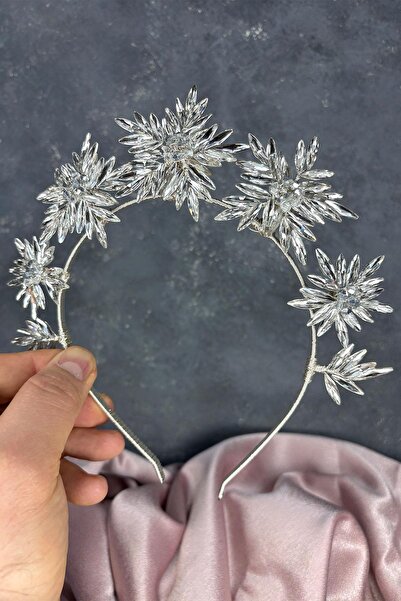 Limelia Coroana de henna pentru mireasa cu piatra de stea argintie si accesoriu pentru parul de mireasa