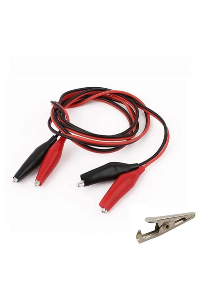 Genel Markalar Kablolu Krokodil Kırmızı Siyah 35mm 1 Metre (100cm Toplam) -