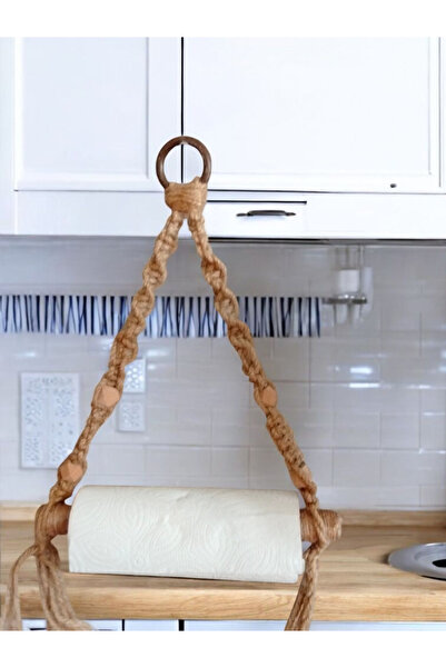 Ylc Tasarım JÜT İP VE AHŞAP BONCUKLU KAĞIT HAVLULUK PEÇETELİK