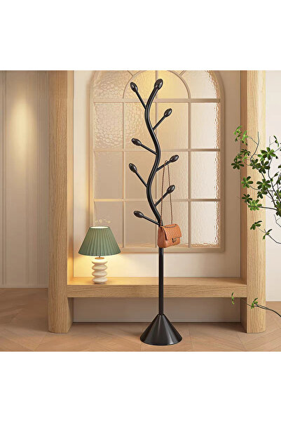 Un علاقة ملابس فاخرة بتصميم شجرة أنيقة، تضيف لمسة أناقة لأي زاوية! اسود