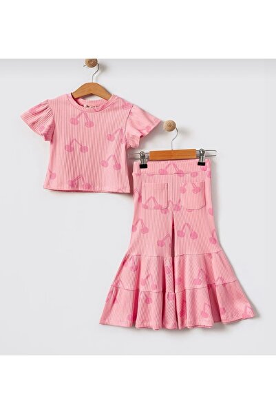 Tuffy Cotton Cherry Print T-Shirt Girl's Spanish Leg Set