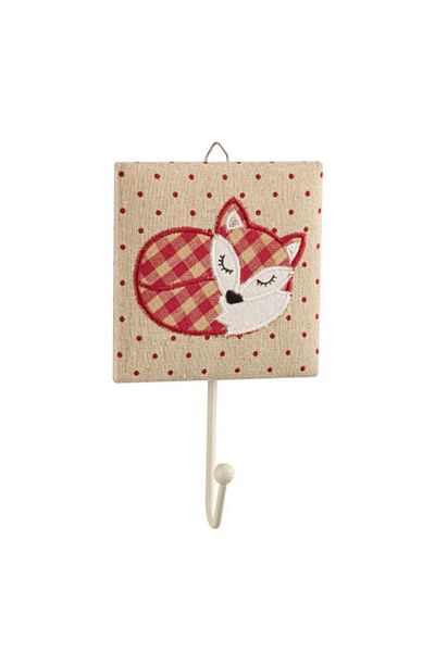 Bizzotto Suport de perete din metal și material textil crem roșu 12x4x20 cm